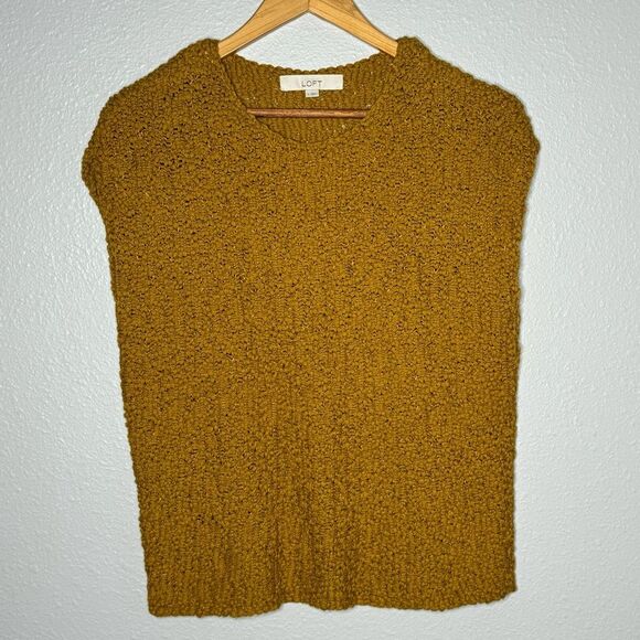 Small LOFT Mustard knit top - Picture 1 of 9